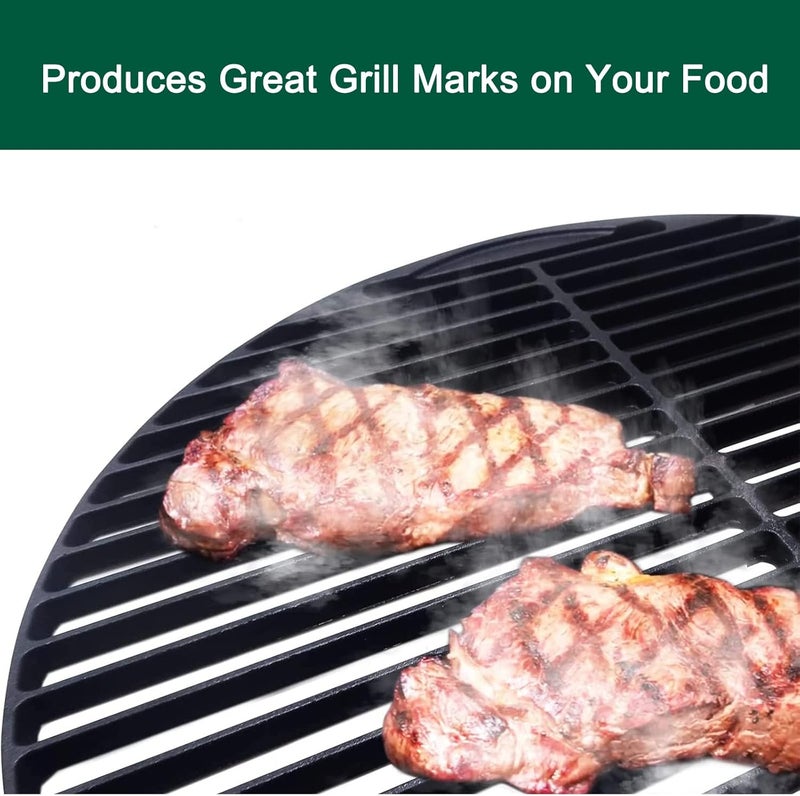 Quantfire 18 3/16" Round Cast Iron Cooking Grid for Large Big Green Egg Accessories, Grate Grids for Any 18" Kamado Grills Replacement Parts - Image 3